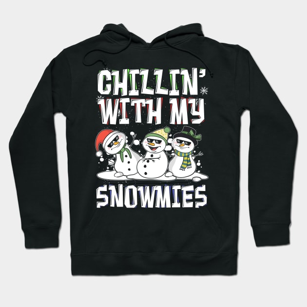 Chillin With My Snowmies Snowman Funny Ugly Christmas Hoodie by thuden1738